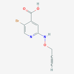 molecular formula C9H7BrN2O3 B13268546 5-Bromo-2-[(prop-2-yn-1-yloxy)amino]pyridine-4-carboxylic acid 