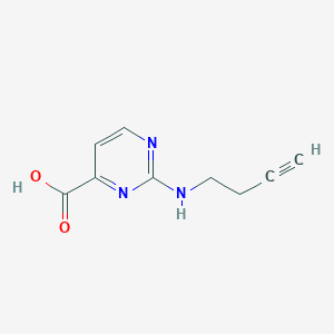molecular formula C9H9N3O2 B13268575 2-[(But-3-yn-1-yl)amino]pyrimidine-4-carboxylic acid 