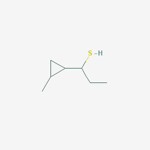 molecular formula C7H14S B13268589 1-(2-Methylcyclopropyl)propane-1-thiol 