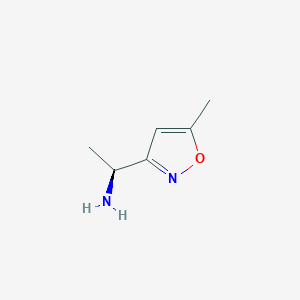 molecular formula C6H10N2O B13268599 (1S)-1-(5-Methyl-1,2-oxazol-3-yl)ethan-1-amine 