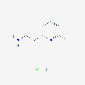 molecular formula C8H13ClN2 B13268601 2-(6-Methylpyridin-2-yl)ethan-1-amine hydrochloride 