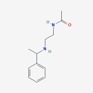 molecular formula C12H18N2O B13268607 N-{2-[(1-phenylethyl)amino]ethyl}acetamide 