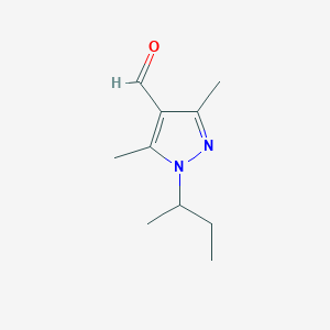 molecular formula C10H16N2O B13268611 1-(Butan-2-YL)-3,5-dimethyl-1H-pyrazole-4-carbaldehyde 