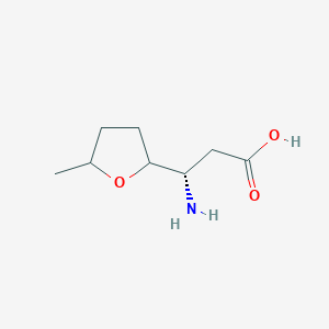 molecular formula C8H15NO3 B13268623 (3S)-3-Amino-3-(5-methyloxolan-2-yl)propanoic acid 