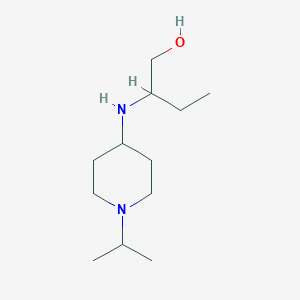molecular formula C12H26N2O B13268650 2-{[1-(Propan-2-yl)piperidin-4-yl]amino}butan-1-ol 