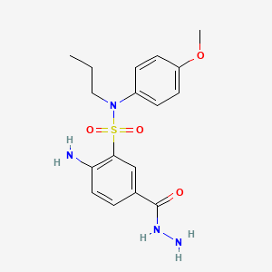 molecular formula C17H22N4O4S B13268661 2-Amino-5-hydrazinocarbonyl-N-(4-methoxy-phenyl)-N-propyl-benzenesulfonamide 