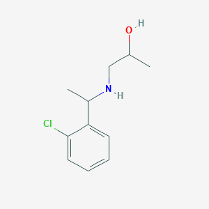 molecular formula C11H16ClNO B13268675 1-{[1-(2-Chlorophenyl)ethyl]amino}propan-2-ol 