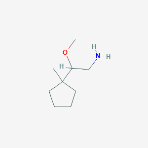 molecular formula C9H19NO B13268714 2-Methoxy-2-(1-methylcyclopentyl)ethan-1-amine 