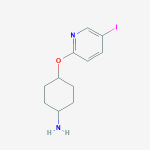 molecular formula C11H15IN2O B13268718 4-[(5-Iodopyridin-2-yl)oxy]cyclohexan-1-amine CAS No. 1820572-08-4