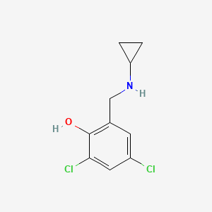 molecular formula C10H11Cl2NO B13268722 2,4-Dichloro-6-[(cyclopropylamino)methyl]phenol 
