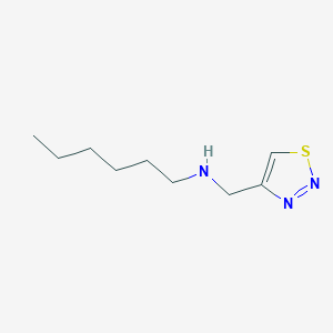 molecular formula C9H17N3S B13268807 Hexyl(1,2,3-thiadiazol-4-ylmethyl)amine 