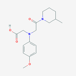 {(4-Methoxyphenyl)[2-(3-methylpiperidin-1-yl)-2-oxoethyl]amino}acetic acid