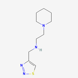 molecular formula C10H18N4S B13268837 [2-(Piperidin-1-yl)ethyl](1,2,3-thiadiazol-4-ylmethyl)amine 