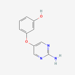 molecular formula C10H9N3O2 B13268857 3-[(2-Aminopyrimidin-5-yl)oxy]phenol 