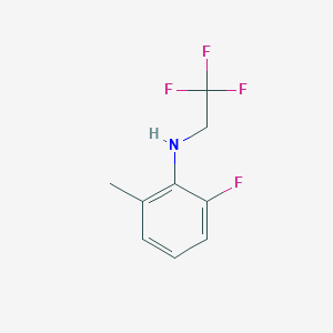 molecular formula C9H9F4N B13268886 2-Fluoro-6-methyl-N-(2,2,2-trifluoroethyl)aniline 