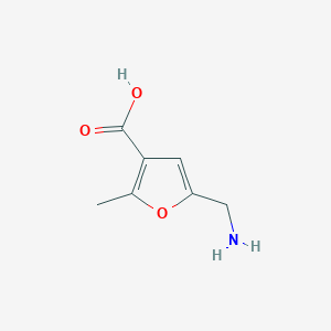 molecular formula C7H9NO3 B13268899 5-(Aminomethyl)-2-methylfuran-3-carboxylic acid 