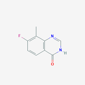 molecular formula C9H7FN2O B13268928 7-Fluoro-8-methyl-3,4-dihydroquinazolin-4-one 