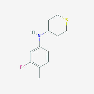 molecular formula C12H16FNS B13268950 N-(3-fluoro-4-methylphenyl)thian-4-amine 