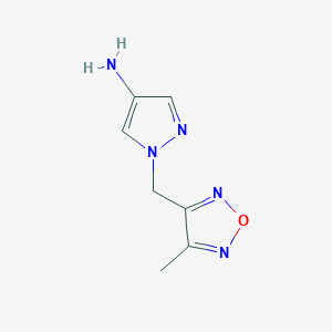 molecular formula C7H9N5O B13268956 1-[(4-methyl-1,2,5-oxadiazol-3-yl)methyl]-1H-pyrazol-4-amine 