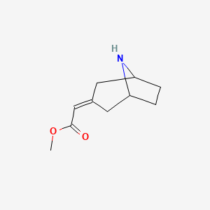 molecular formula C10H15NO2 B13268964 Methyl 2-{8-azabicyclo[3.2.1]octan-3-ylidene}acetate 