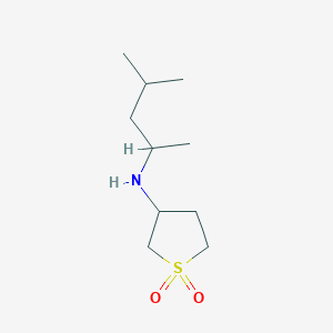 molecular formula C10H21NO2S B13268980 3-[(4-Methylpentan-2-yl)amino]-1lambda6-thiolane-1,1-dione 