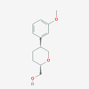 molecular formula C13H18O3 B13269008 [(2S,5R)-5-(3-Methoxyphenyl)oxan-2-yl]methanol 