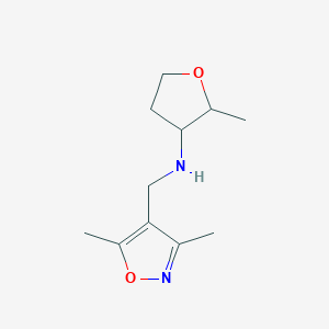 molecular formula C11H18N2O2 B13269043 N-[(Dimethyl-1,2-oxazol-4-yl)methyl]-2-methyloxolan-3-amine 