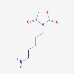 molecular formula C8H14N2O3 B13269051 3-(5-Aminopentyl)-1,3-oxazolidine-2,4-dione 