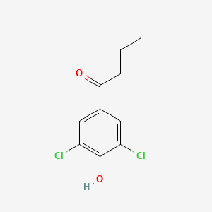 molecular formula C10H10Cl2O2 B13269112 1-(3,5-Dichloro-4-hydroxyphenyl)butan-1-one 