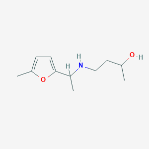 molecular formula C11H19NO2 B13269228 4-{[1-(5-Methylfuran-2-yl)ethyl]amino}butan-2-ol 