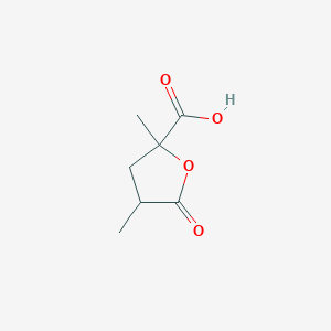 molecular formula C7H10O4 B13269262 2,4-Dimethyl-5-oxooxolane-2-carboxylic acid 