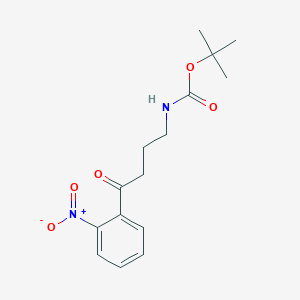 molecular formula C15H20N2O5 B13269324 tert-Butyl N-[4-(2-nitrophenyl)-4-oxobutyl]carbamate 