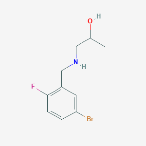 molecular formula C10H13BrFNO B13269327 1-{[(5-Bromo-2-fluorophenyl)methyl]amino}propan-2-ol 