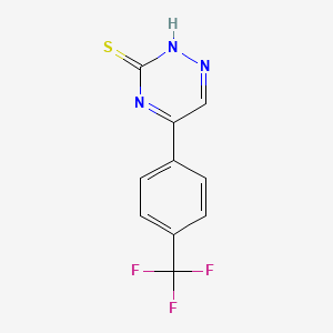 molecular formula C10H6F3N3S B1326936 5-[4-(Trifluoromethyl)phenyl]-1,2,4-triazine-3-thiol CAS No. 1142199-98-1