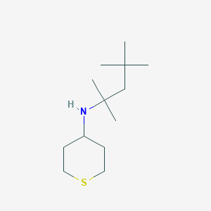 molecular formula C13H27NS B13269365 N-(2,4,4-trimethylpentan-2-yl)thian-4-amine 