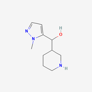 molecular formula C10H17N3O B13269386 (1-methyl-1H-pyrazol-5-yl)(piperidin-3-yl)methanol 