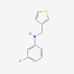 molecular formula C11H10FNS B13269416 3-fluoro-N-(thiophen-3-ylmethyl)aniline 