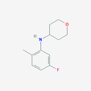 molecular formula C12H16FNO B13269431 N-(5-fluoro-2-methylphenyl)oxan-4-amine 