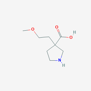 molecular formula C8H15NO3 B13269514 3-(2-Methoxyethyl)pyrrolidine-3-carboxylic acid 