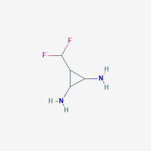 molecular formula C4H8F2N2 B13269520 3-(Difluoromethyl)cyclopropane-1,2-diamine 