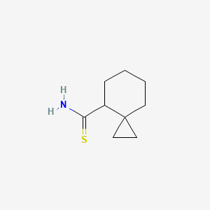 molecular formula C9H15NS B13269565 Spiro[2.5]octane-4-carbothioamide 