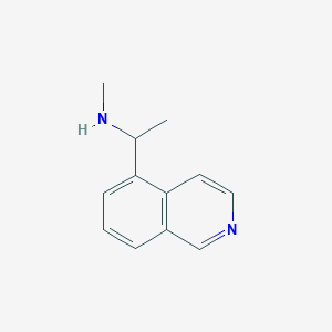 molecular formula C12H14N2 B13269621 [1-(Isoquinolin-5-yl)ethyl](methyl)amine 