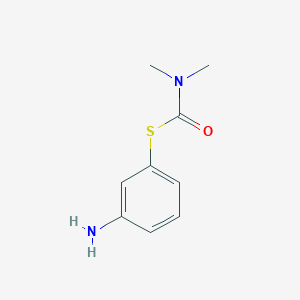 molecular formula C9H12N2OS B13269667 1-[(3-Aminophenyl)sulfanyl]-N,N-dimethylformamide 