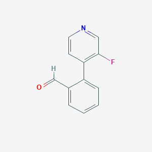 molecular formula C12H8FNO B13269668 2-(3-Fluoropyridin-4-yl)benzaldehyde 