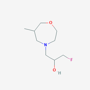 molecular formula C9H18FNO2 B13269687 1-Fluoro-3-(6-methyl-1,4-oxazepan-4-yl)propan-2-ol 