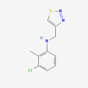 molecular formula C10H10ClN3S B13269724 3-Chloro-2-methyl-N-(1,2,3-thiadiazol-4-ylmethyl)aniline 