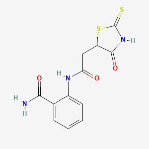 molecular formula C12H11N3O3S2 B1326973 2-{[(2-Mercapto-4-oxo-4,5-dihydro-1,3-thiazol-5-yl)acetyl]amino}benzamide CAS No. 1142207-11-1