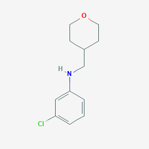 molecular formula C12H16ClNO B13269778 3-chloro-N-(oxan-4-ylmethyl)aniline 