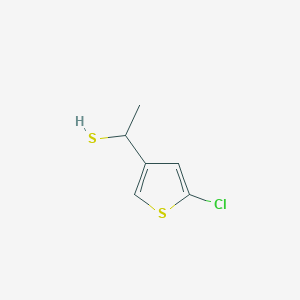 molecular formula C6H7ClS2 B13269880 1-(5-Chlorothiophen-3-yl)ethane-1-thiol 