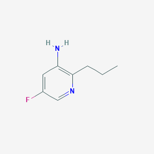 molecular formula C8H11FN2 B13269952 5-Fluoro-2-propylpyridin-3-amine 